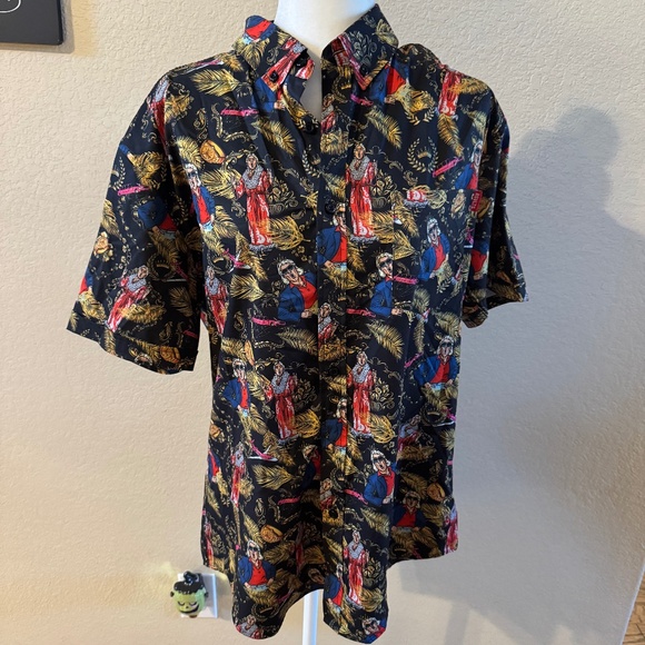 RSVLTS Shirt Mens L Ric Flair WWE Legends All Over Print Button Down Kunuflex - Picture 1 of 6